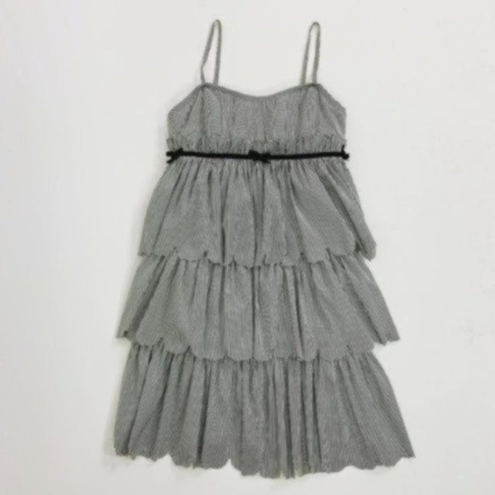 SALE Marc Jacobs Striped Tiered Scallop Trim Dress - Picture 4 of 10